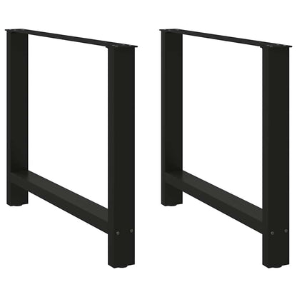 Esstischbeine Schwarz 2 Stk. 100x(72-73) cm Stahl