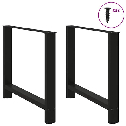 Esstischbeine Schwarz 2 Stk. 100x(72-73) cm Stahl