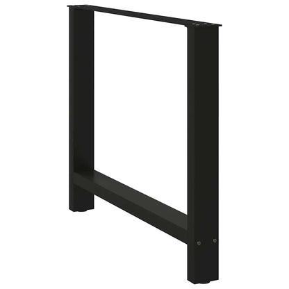 Esstischbeine Schwarz 2 Stk. 100x(72-73) cm Stahl