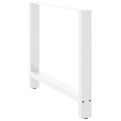 Esstischbeine Weiß 2 Stk. 100x(72-73) cm Stahl
