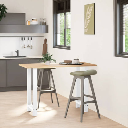 Bartischbeine Weiß 2 Stk. 40x(90-91) cm Stahl