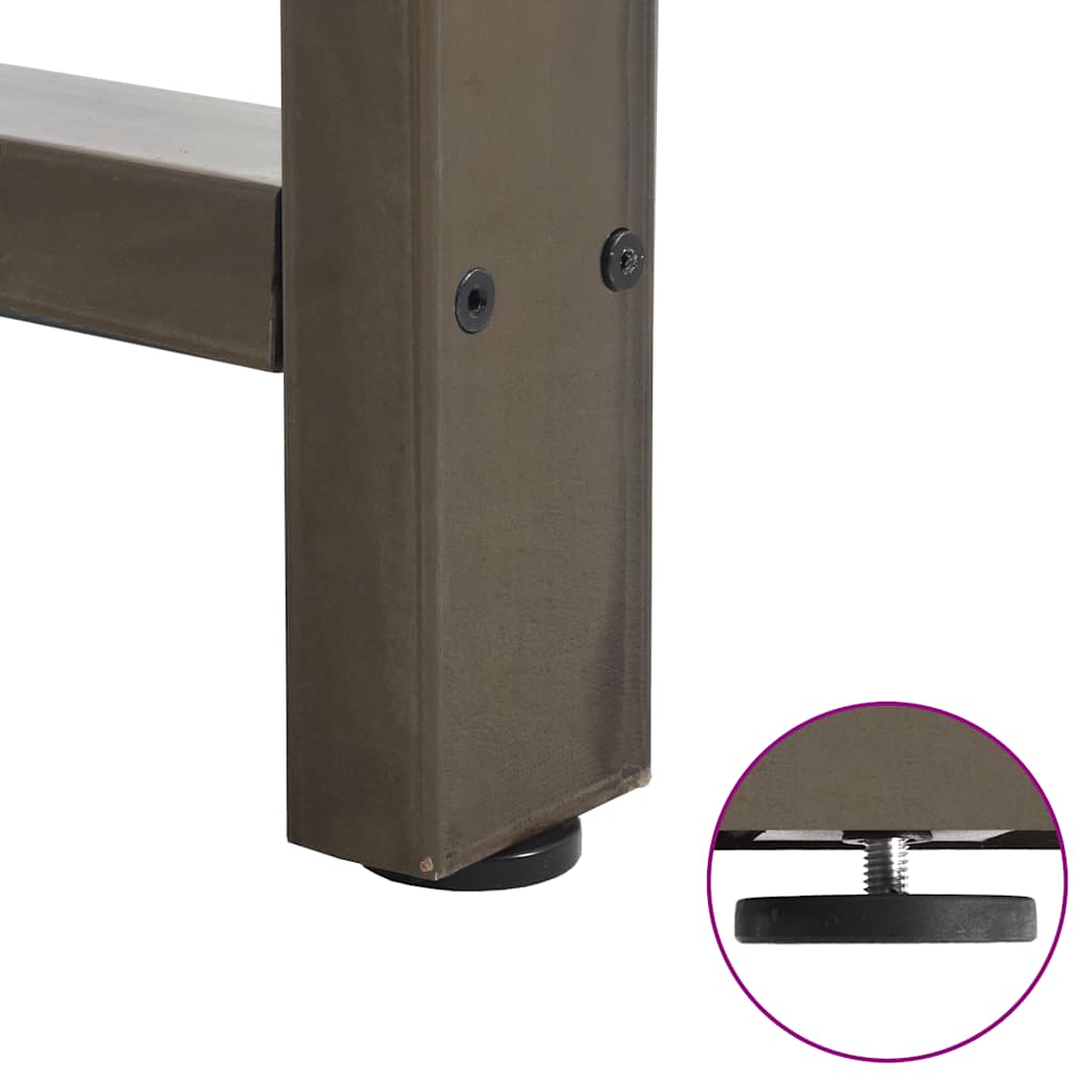 Bartischbeine Naturstahl 2 Stk. 40x(90-91) cm Stahl