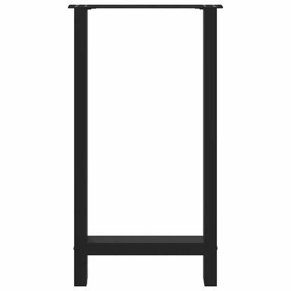 Bartischbeine Schwarz 2 Stk. 50x(90-91) cm Stahl