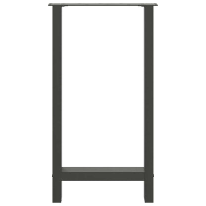 Bartischbeine Anthrazit 2 Stk. 50x(90-91) cm Stahl