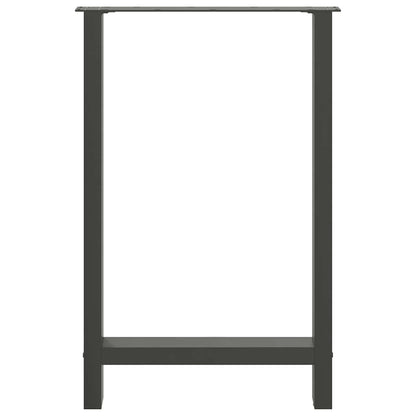 Bartischbeine Anthrazit 2 Stk. 60x(90-91) cm Stahl