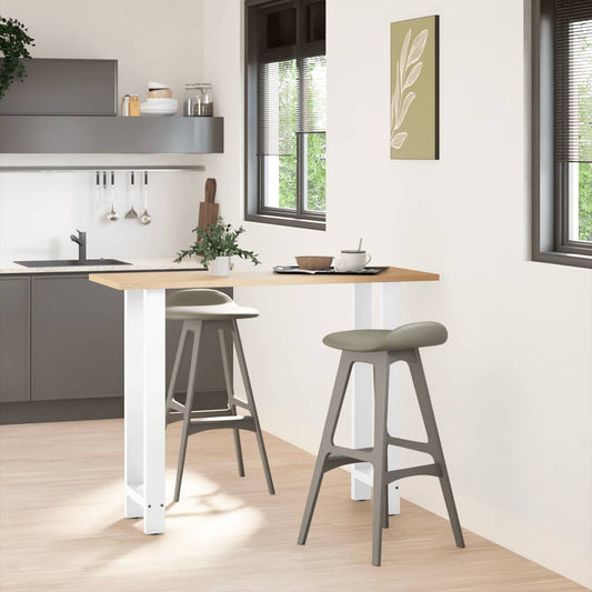 Bartischbeine Weiß 2 Stk. 40x(100-101) cm Stahl