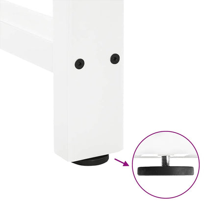 Bartischbeine Weiß 2 Stk. 40x(100-101) cm Stahl