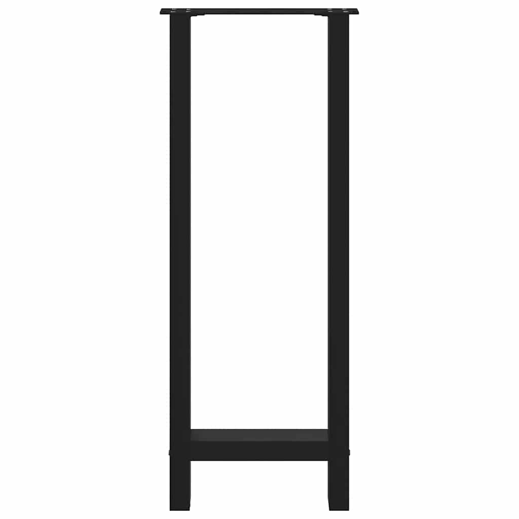 Bartischbeine Schwarz 2 Stk. 50x(100-101) cm Stahl