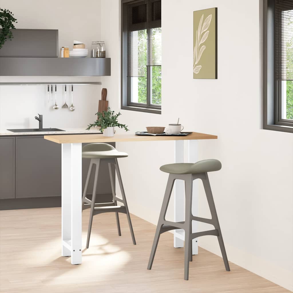 Bartischbeine Weiß 2 Stk. 50x(100-101) cm Stahl