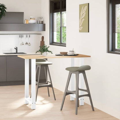 Bartischbeine Weiß 2 Stk. 60x(100-101) cm Stahl