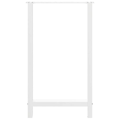 Bartischbeine Weiß 2 Stk. 60x(100-101) cm Stahl