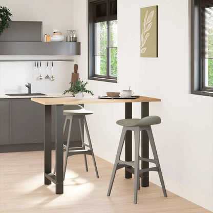 Bartischbeine Anthrazit 2 Stk. 60x(100-101) cm Stahl