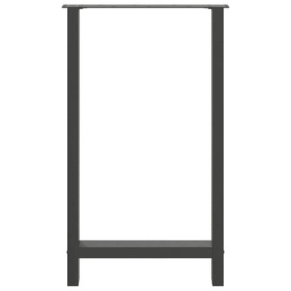 Bartischbeine Anthrazit 2 Stk. 60x(100-101) cm Stahl