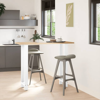 Bartischbeine Weiß 2 Stk. 40x(110-111) cm Stahl