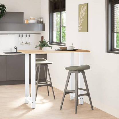 Bartischbeine Weiß 2 Stk. 60x(110-111) cm Stahl