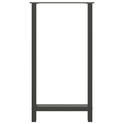 Bartischbeine Anthrazit 2 Stk. 60x(110-111) cm Stahl
