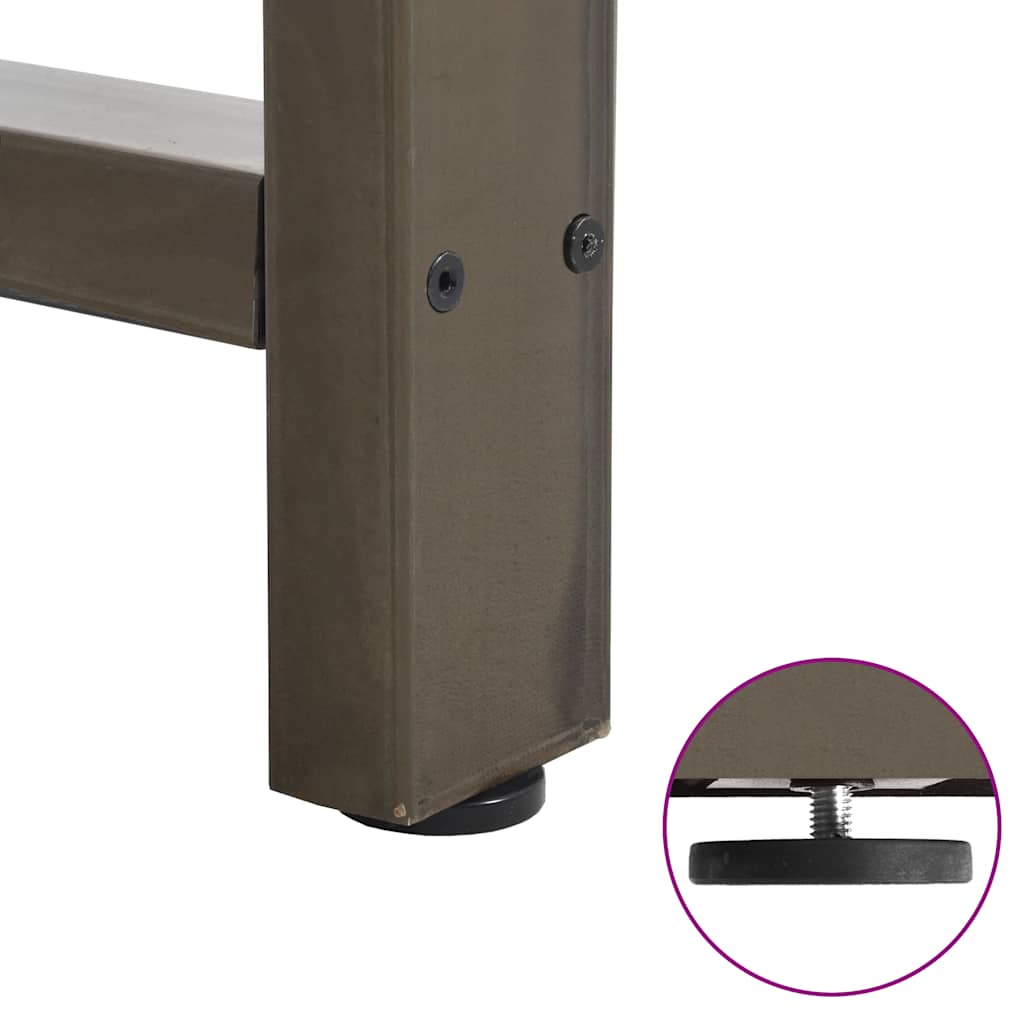 Bartischbeine Naturstahl 2 Stk. 60x(110-111) cm Stahl