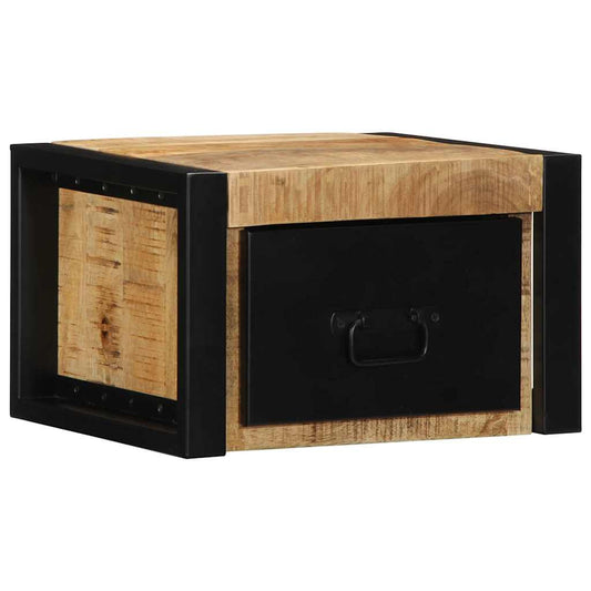 Nachttische 2 Stk. 40x35x25 cm Raues Mango-Massivholz