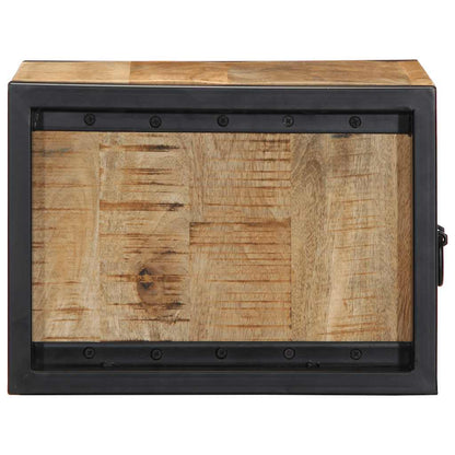 Nachttische 2 Stk. 40x35x25 cm Raues Mango-Massivholz