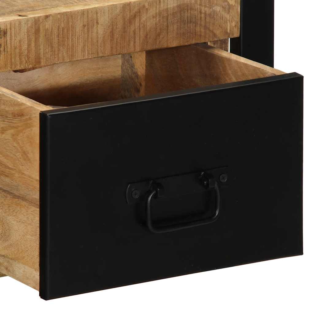 Nachttische 2 Stk. 40x35x25 cm Raues Mango-Massivholz