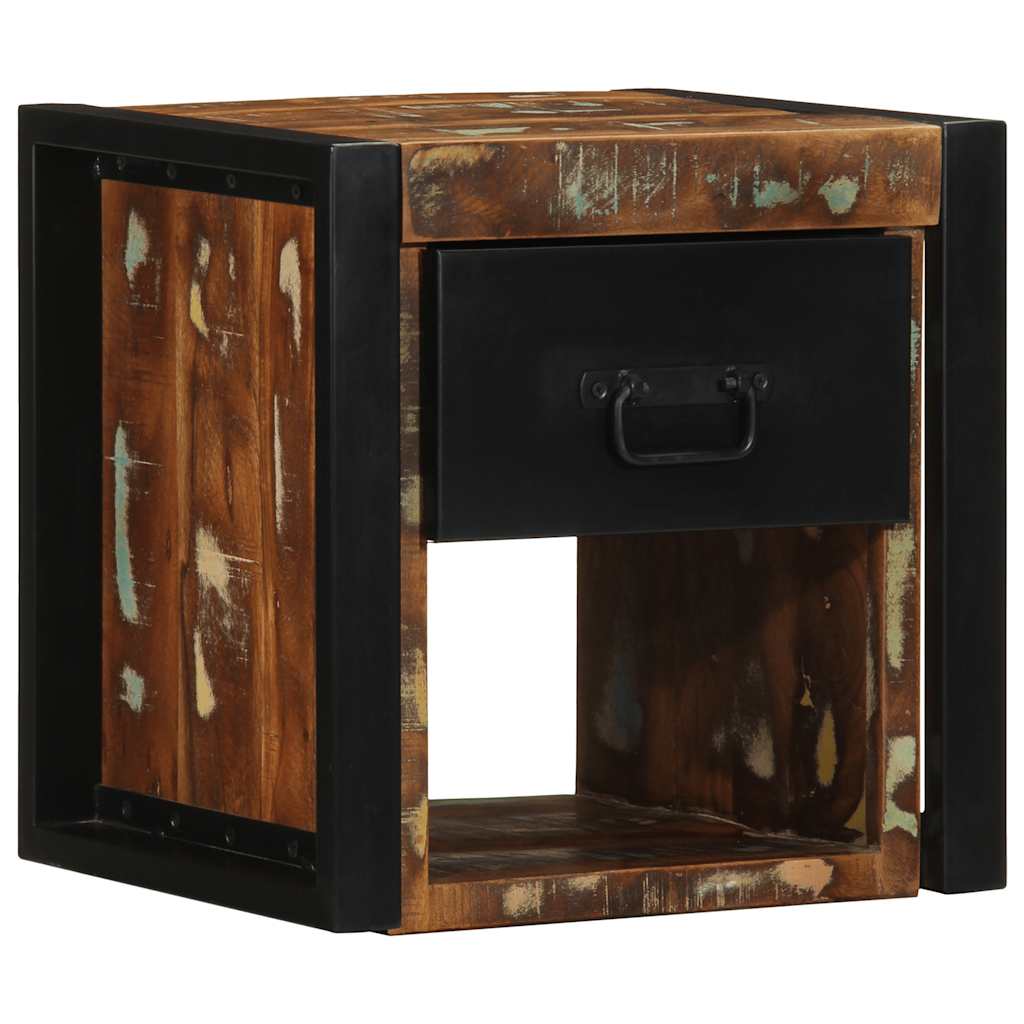 Nachttische 2 Stk. Mehrfarbig 40x35x40 cm Altholz Massivholz
