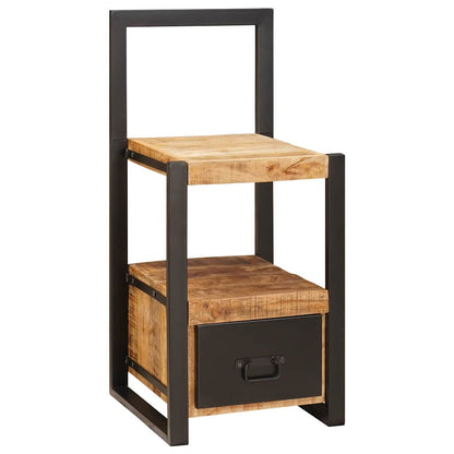 Ankleidehaken mit Regal Braun 40 x 40 x 90 cm Massivholz Mango