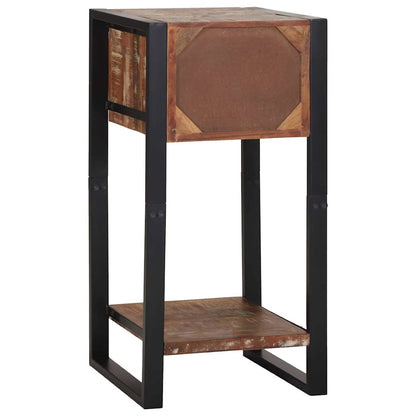 Beistelltisch mit Regal Mehrfarbig Massives recyceltes Holz