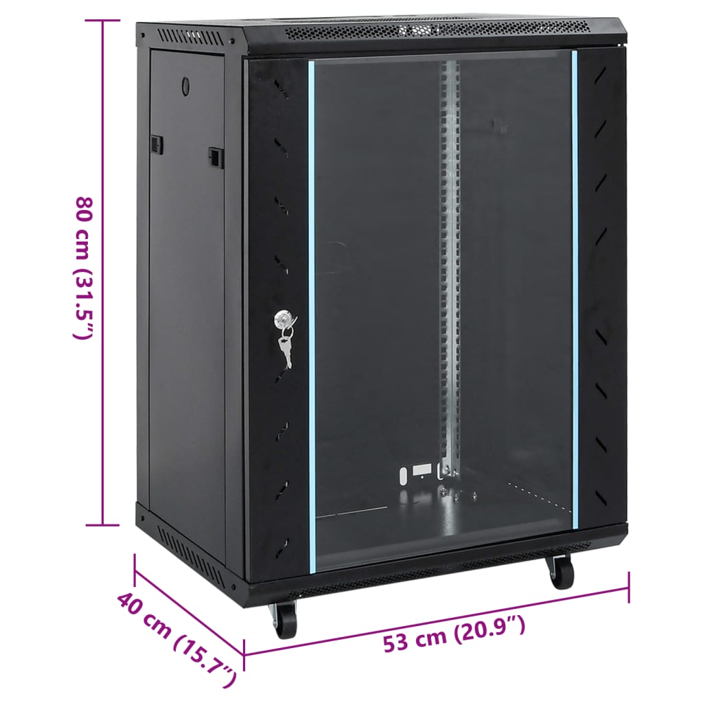 15U Netzwerkschrank 19" IP20 Schwarz 60x45x86 cm