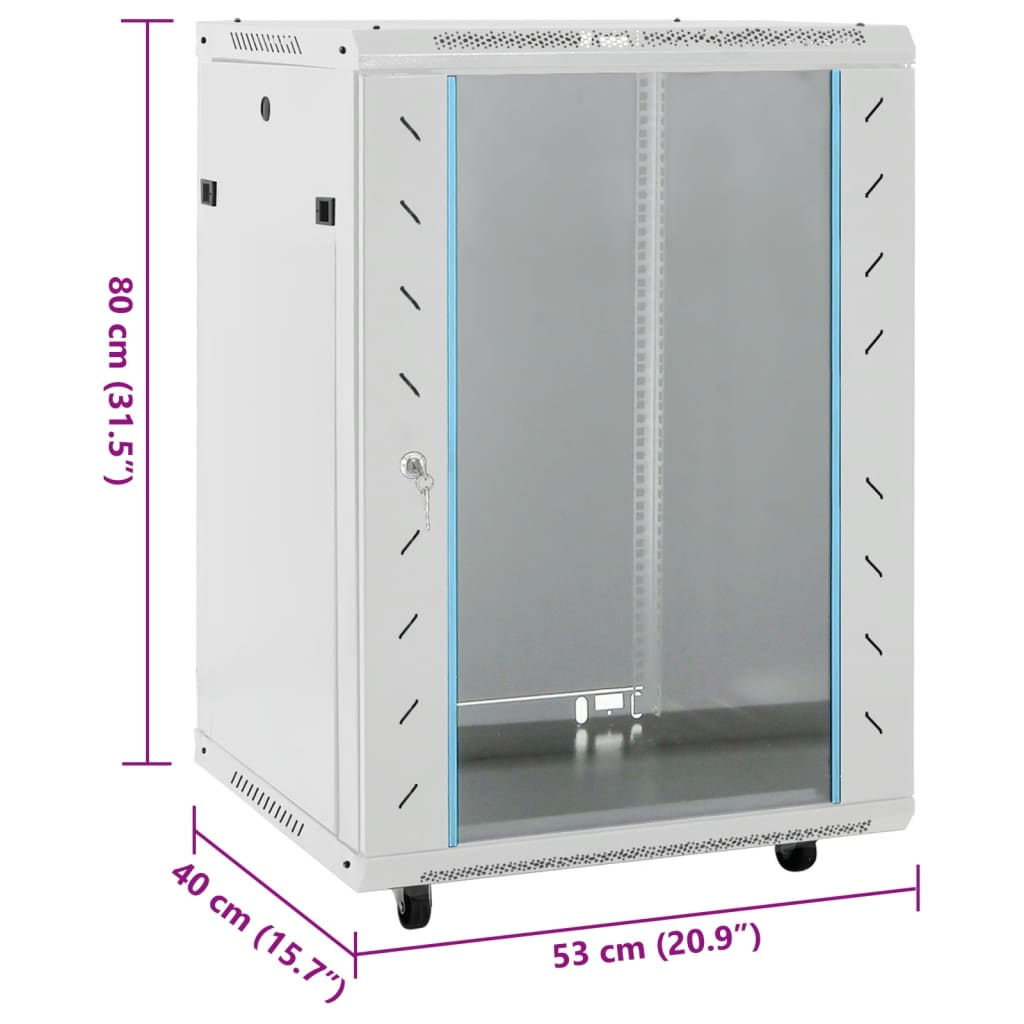 15U Netzwerkschrank 19" IP20 Grau 60x45x86 cm