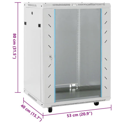 15U Netzwerkschrank 19" IP20 Grau 60x45x86 cm