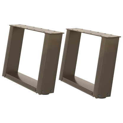 Couchtischbeine U-Form 2 Stk. Naturstahl 40x(30-31) cm Stahl