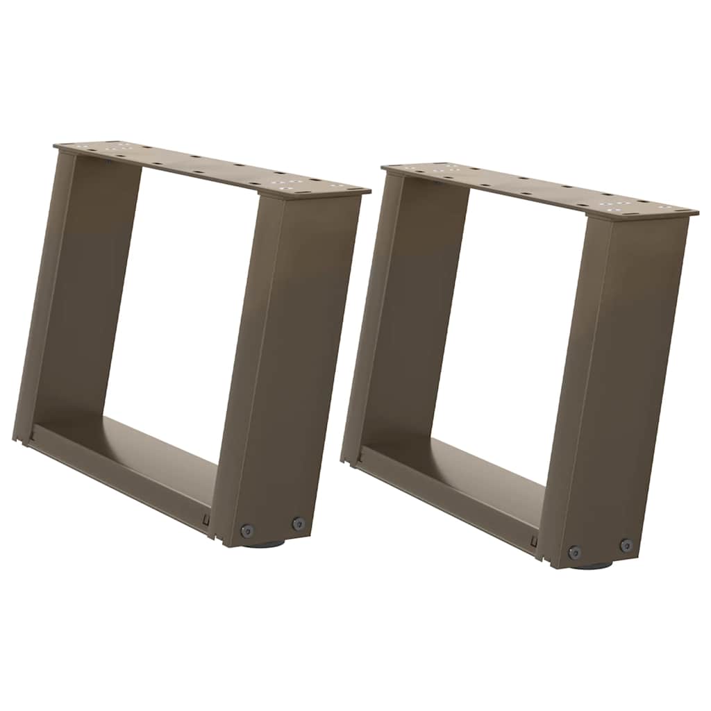Couchtischbeine U-Form 2 Stk. Naturstahl 50x(30-31) cm Stahl