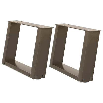 Couchtischbeine U-Form 2 Stk. Naturstahl 50x(30-31) cm Stahl