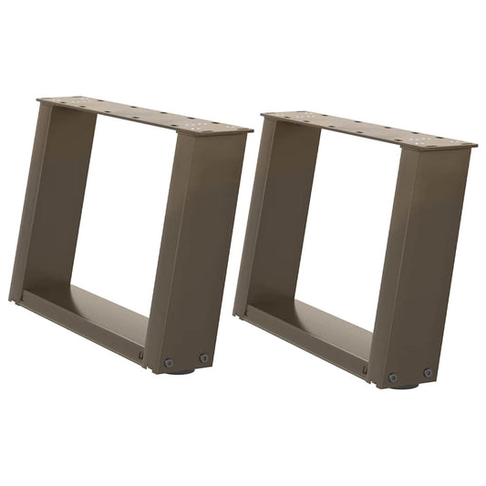 Couchtischbeine U-Form 2 Stk. Naturstahl 50x(30-31) cm Stahl