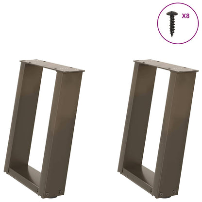 Couchtischbeine U-Form 2 Stk. Naturstahl 28x(42-43) cm Stahl