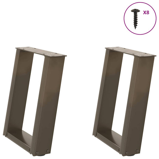 Couchtischbeine U-Form 2 Stk. Naturstahl 28x(42-43) cm Stahl
