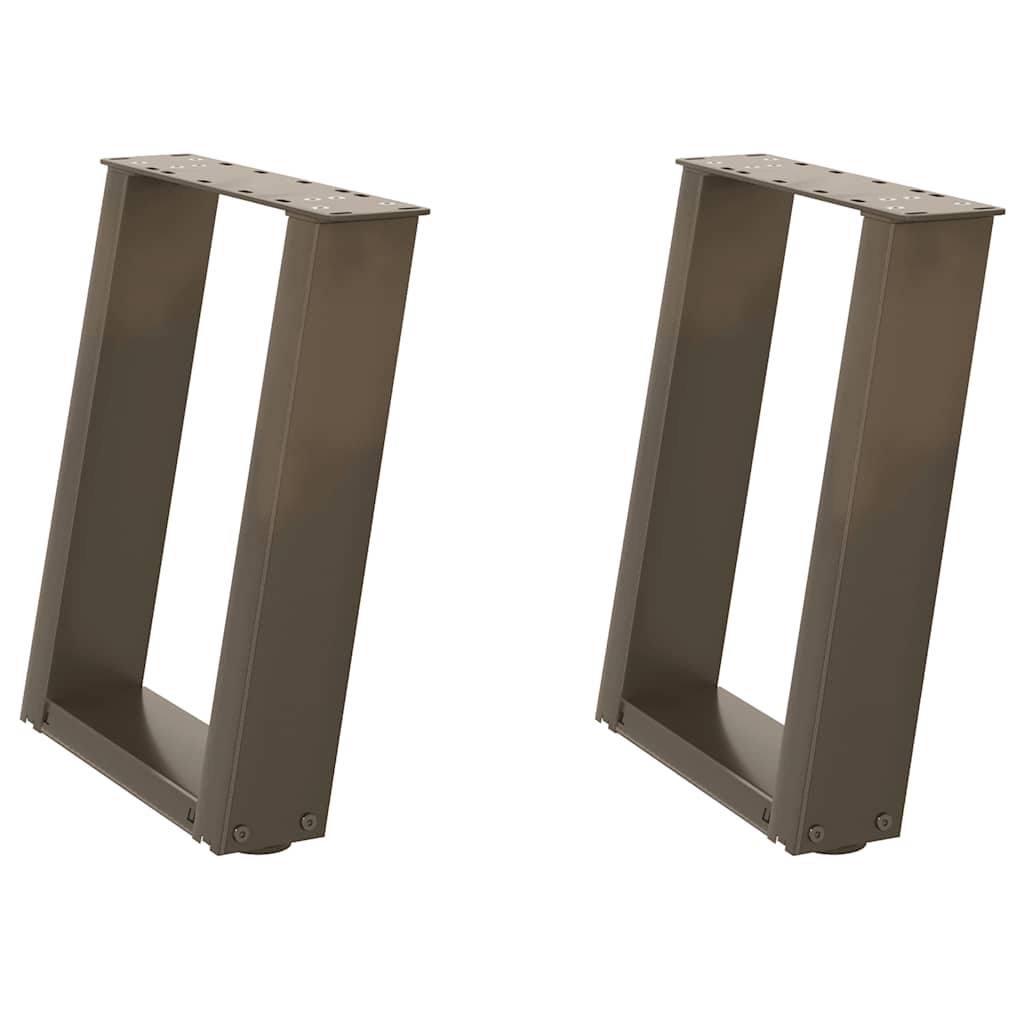 Couchtischbeine U-Form 2 Stk. Naturstahl 38x(42-43) cm Stahl