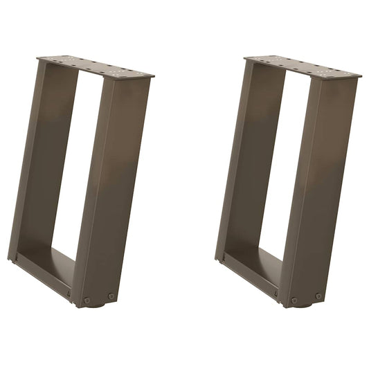 Couchtischbeine U-Form 2 Stk. Naturstahl 38x(42-43) cm Stahl