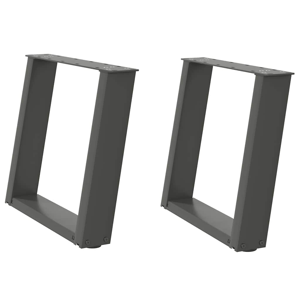 Couchtischbeine U-Form 2 Stk. Anthrazit 50x(42-43) cm Stahl