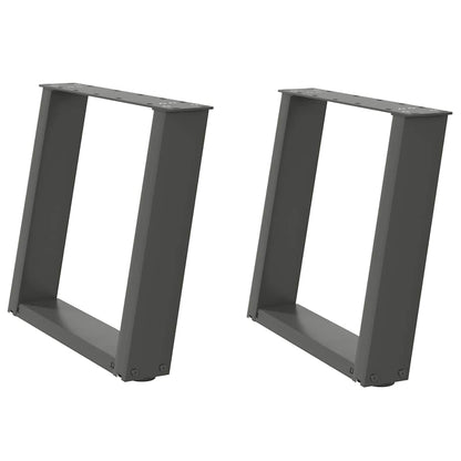 Couchtischbeine U-Form 2 Stk. Anthrazit 50x(42-43) cm Stahl