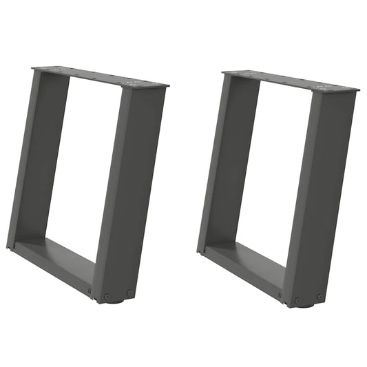 Couchtischbeine U-Form 2 Stk. Anthrazit 50x(42-43) cm Stahl