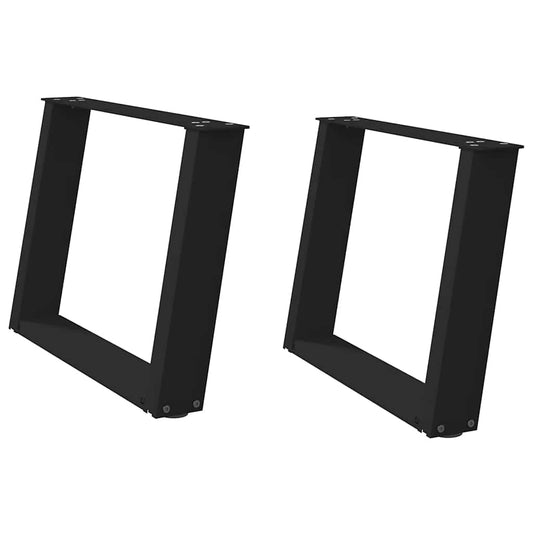 Couchtischbeine U-Form 2 Stk. Schwarz 60x(42-43) cm Stahl