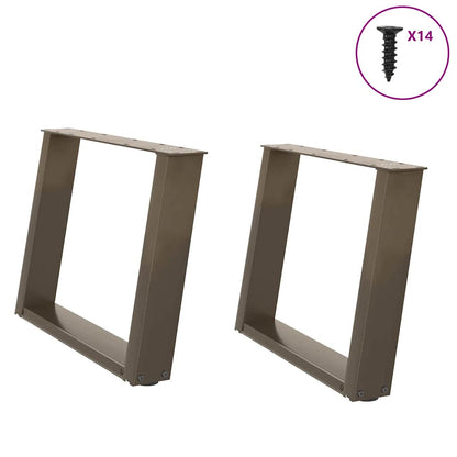 Couchtischbeine U-Form 2 Stk. Naturstahl 60x(42-43) cm Stahl