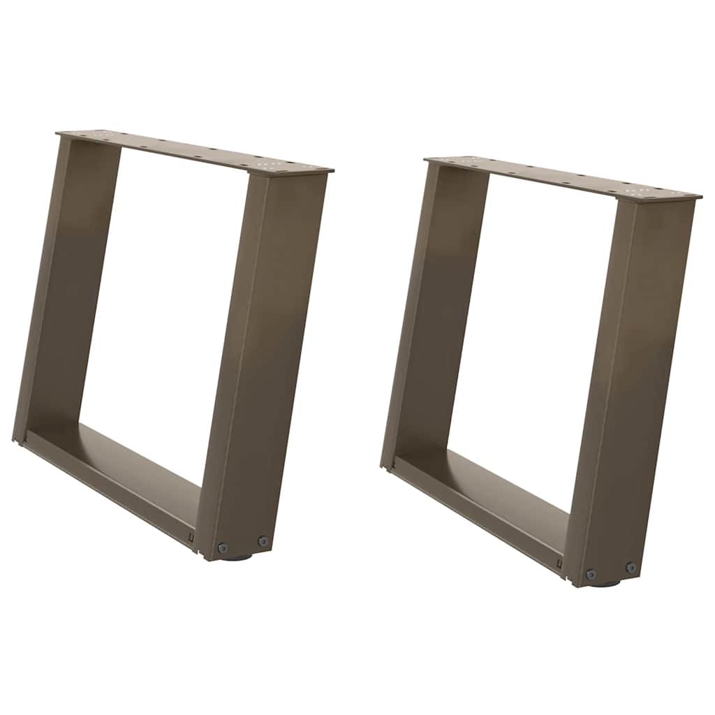 Couchtischbeine U-Form 2 Stk. Naturstahl 60x(42-43) cm Stahl