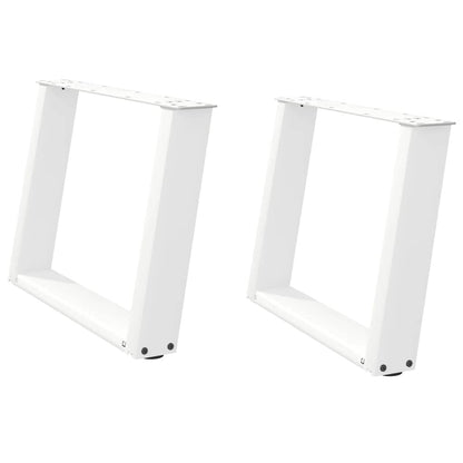 Couchtischbeine U-Form 2 Stk. Weiß 70x(42-43) cm Stahl