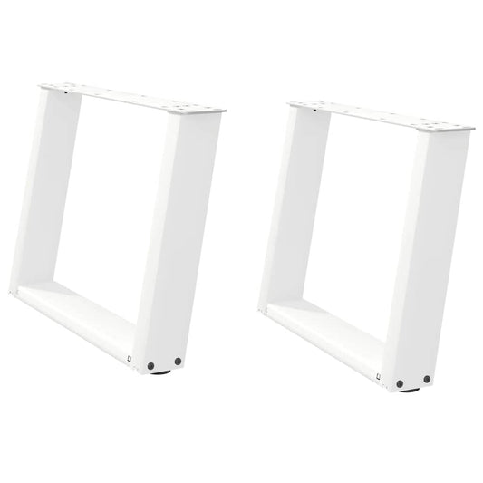 Couchtischbeine U-Form 2 Stk. Weiß 70x(42-43) cm Stahl