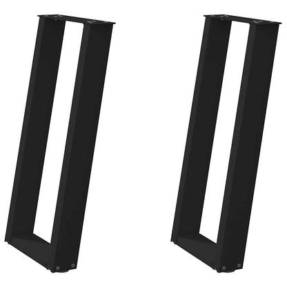 Konsolentischbeine U-Form 2 Stk. Schwarz 28x(72-73) cm Stahl