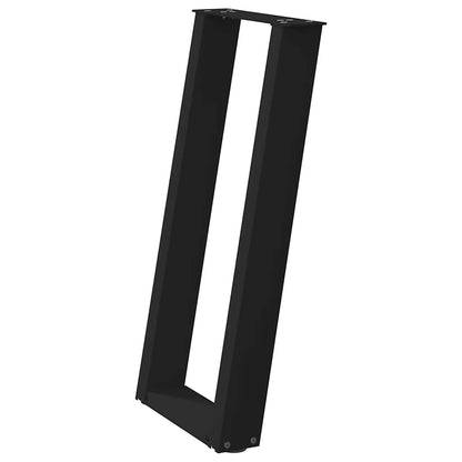 Konsolentischbeine U-Form 2 Stk. Schwarz 28x(72-73) cm Stahl