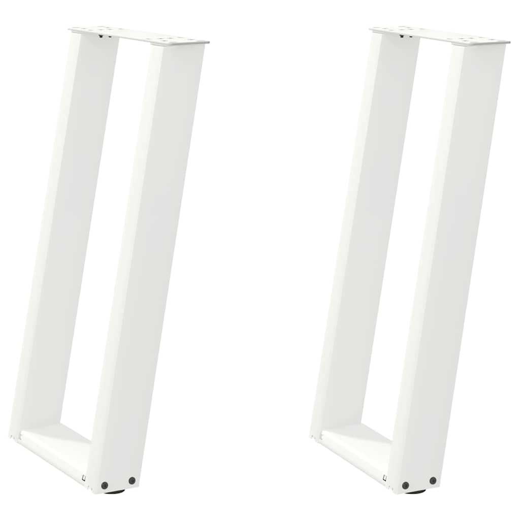 Konsolentischbeine U-Form 2 Stk. Weiß 28x(72-73) cm Stahl