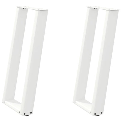 Konsolentischbeine U-Form 2 Stk. Weiß 28x(72-73) cm Stahl